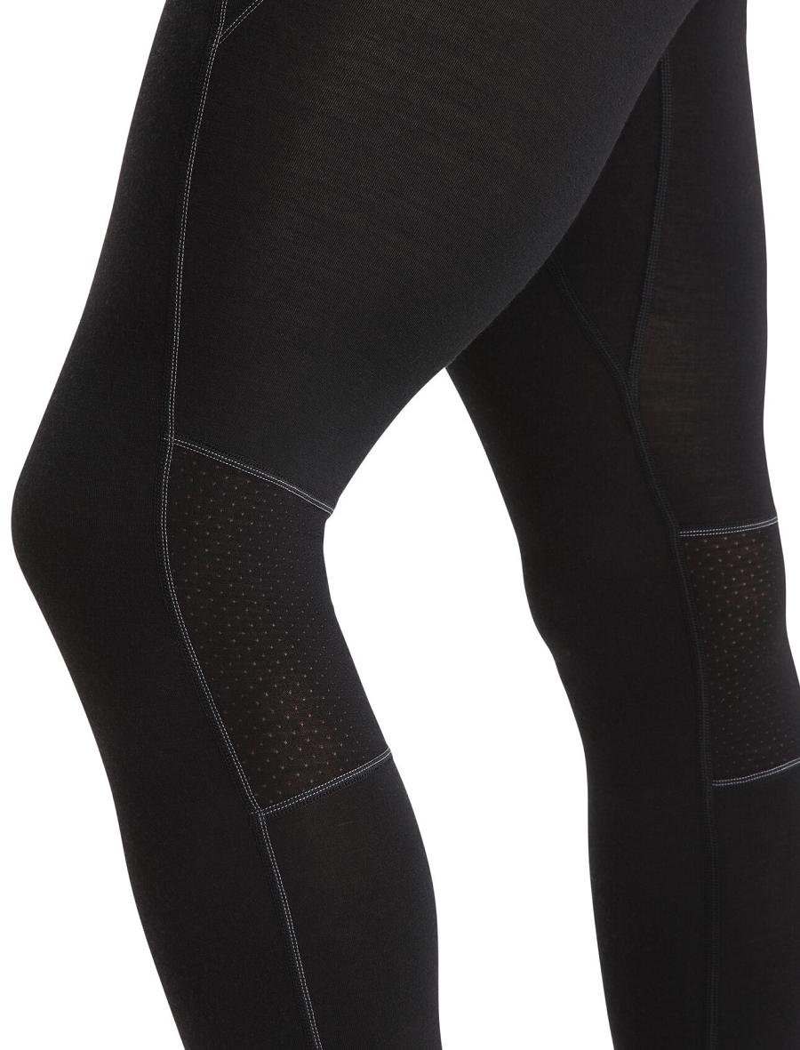 Base Layers Icebreaker BodyfitZone™ Merino 150 Zone Thermal Leggings Męskie Czarne | PL 1548WNBY